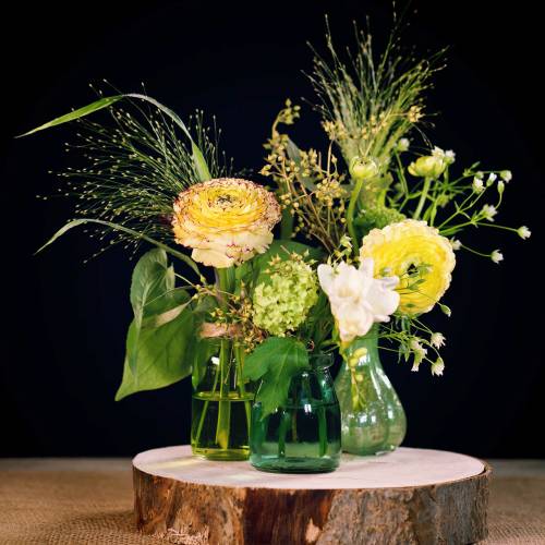 Floristik24 Deko stiklas Ø6cm H8cm žalias/pilkas 6vnt