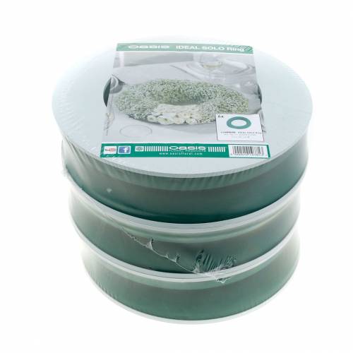 daiktų OASIS® gėlių putų vainiko žiedas žalias H3cm Ø25cm 6 vnt