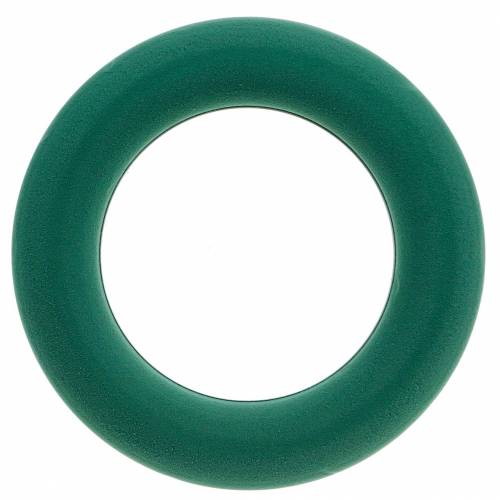 Floristik24 OASIS® gėlių putų vainiko žiedas žalias H3cm Ø25cm 6 vnt