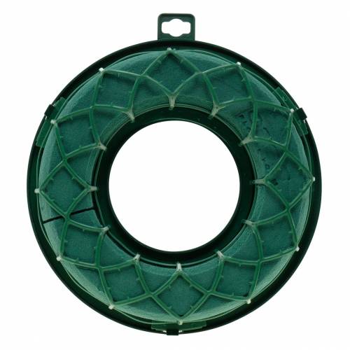 Floristik24 OASIS® IDEAL universalus žiedas gėlių putų vainikas žalias H4cm Ø18.5cm 5vnt.