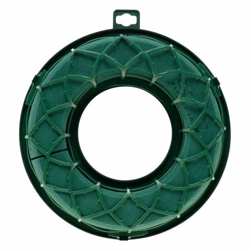 Floristik24 OASIS® IDEAL universalus žiedas gėlių putplasčio vainikas žalias H4cm Ø18,5cm 5 vnt.