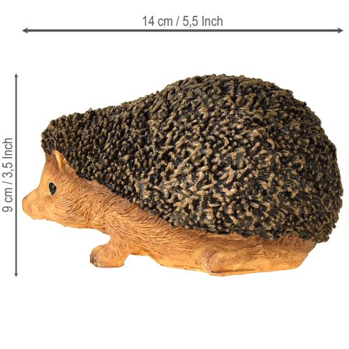 daiktų Ežio dekoratyvinė figūrėlė, ruda, rankomis dažyta, 14 × 9,5 × 9 cm