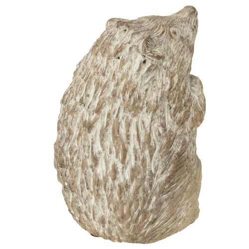 daiktų Ežio rudens dekoracijos figūrėlė, lieto akmens, baltai nuskalbta, aukštis 14,5 cm