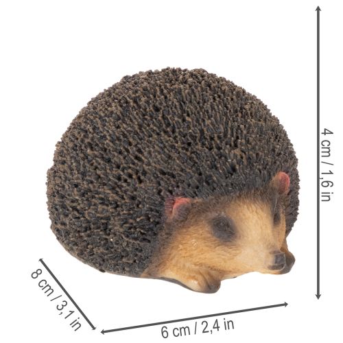 Ežio dekoratyvinė figūrėlė, maža stalo dekoracija rudeniui, 8 cm | Floristik24.lt