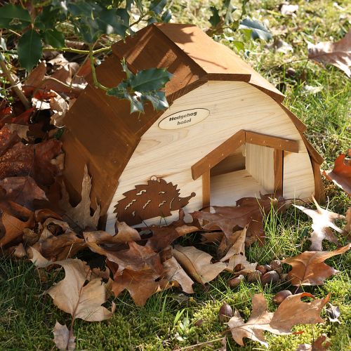 daiktų Ežiuko namas Hedgehog Hotel Eglės medienos maitinimo stotis Mediena 34×18×24cm
