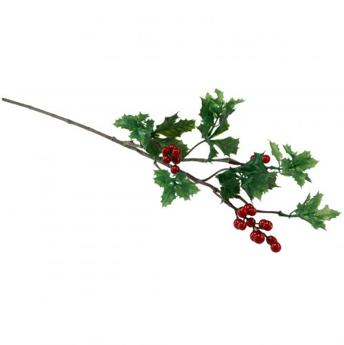 Floristik24 Ilex Dirbtinė Holly Berry Branch Raudonos uogos 75cm