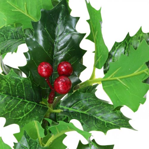 daiktų Kalėdų šakelė holly Ilex dirbtinės uogos 37cm