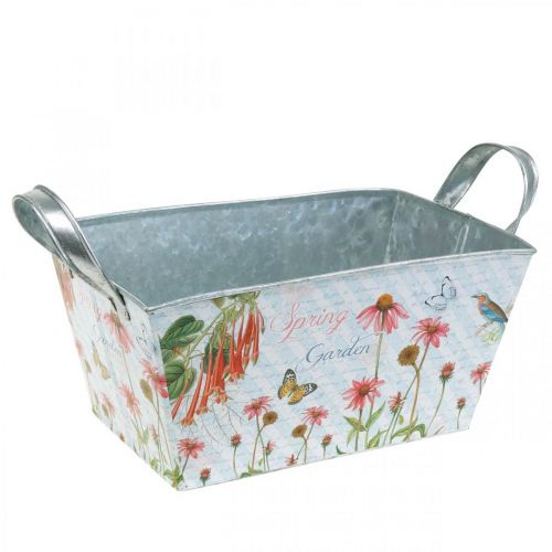 Floristik24 Jardiniere sėjamoji su rankenomis metalinių gėlių spyruoklinė dekoracija 23 × 14 × 11 cm