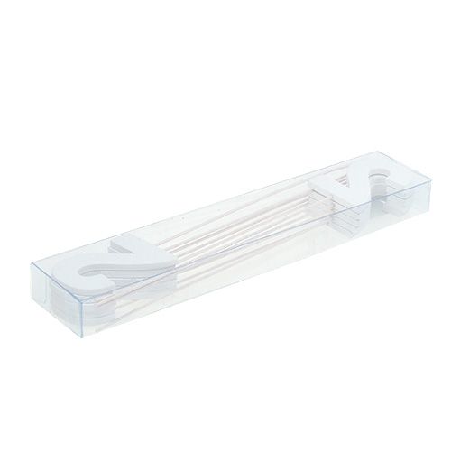 Floristik24 Jubiliejinis numeris "2" ant pagaliuko baltas L27cm 10vnt