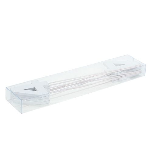 Floristik24 Jubiliejinis numeris "4" ant pagaliuko baltas L27cm 10vnt