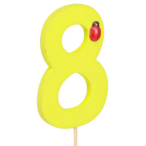 daiktų Jubiliejinis numeris &quot;8&quot; spalvingas skaičius kištukas medis 7,5cm 16 vnt