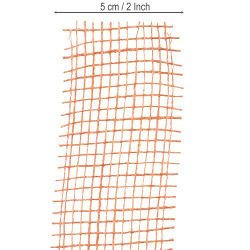 daiktų Džiuto juostelė, tinklelio juostelė, džiutas, ekologiška, terakotos raudonumo, 5 cm pločio, 40 m ilgio