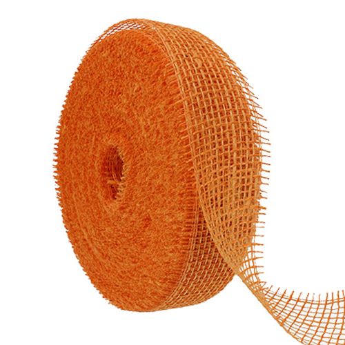 Džiuto juostelė, šviesiai oranžinė, 5 cm pločio, 40 m ilgio pirkti | Floristik24.lt