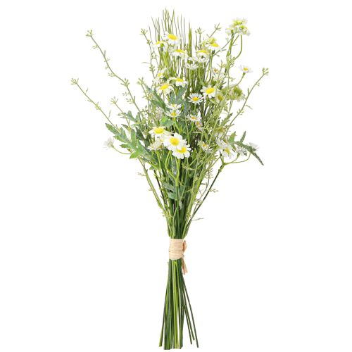 daiktų Dirbtinė ramunėlių puokštė žaliai balta geltona L45cm