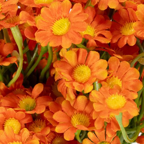 daiktų Dirbtinių ramunėlių gėlių puokštė atmosferinei sezoninei dekoracijai, 27 cm, 3 vnt.