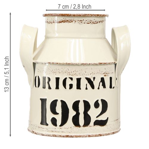 daiktų Ąsočio metalinė dekoracija &quot;Original 1982&quot; Cream Rust H13cm 2vnt.