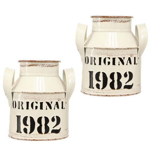 daiktų Ąsočio metalinė dekoracija &quot;Original 1982&quot; Cream Rust H13cm 2vnt.