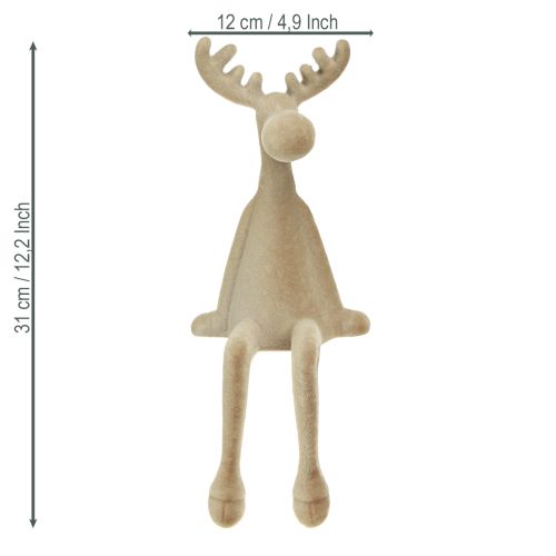 daiktų Briedžio odos baldas su apvadais, rudas, 31 cm, 3 vnt.