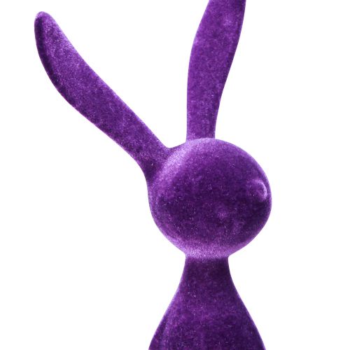 Floristik24 Edge Sitter Bunny Velykų zuikis Flocked Purple – 2 pasirinkimas – alyvinė 36cm 3 vnt.
