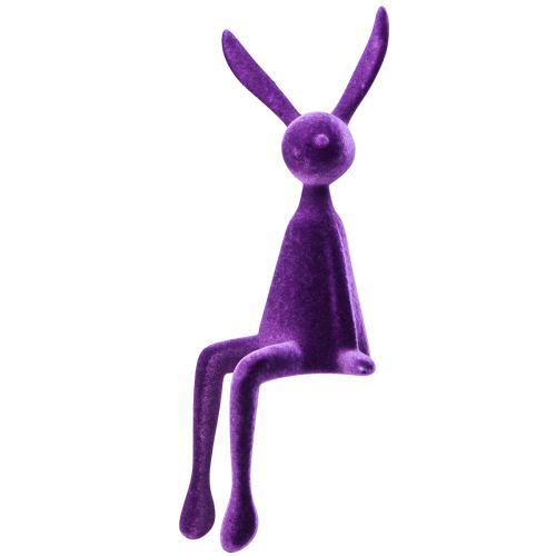 Floristik24 Edge Sitter Bunny Velykų zuikis Flocked Purple – 2 pasirinkimas – alyvinė 36cm 3 vnt.