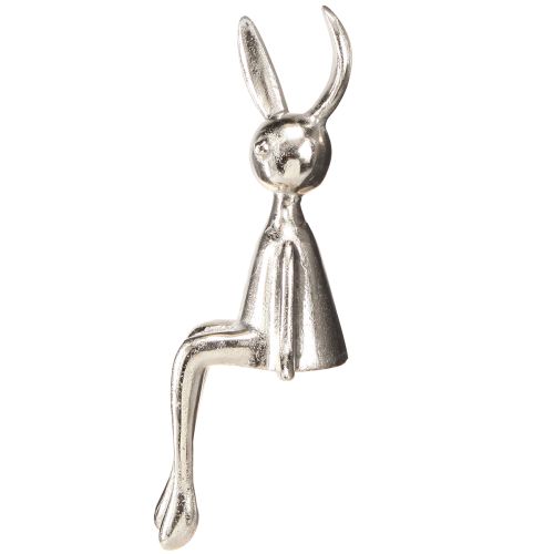 daiktų Edge Stool Rabbit Easter Bunny metalinis sidabras 12×11×34cm