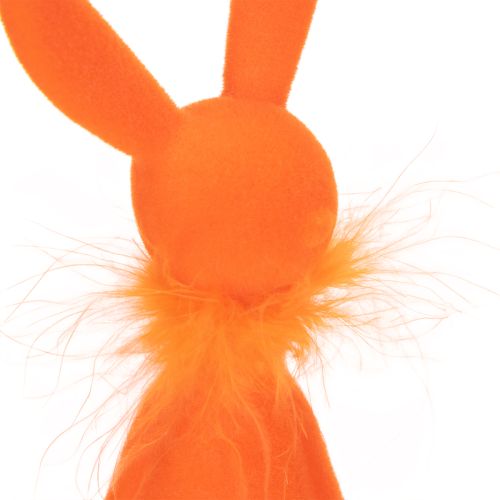 daiktų Velykinio zuikio figūrėlė ant lentynos, sėdinti Velykinio zuikio figūrėlė Velykoms ir pavasariui, 27 cm, 2 dalys