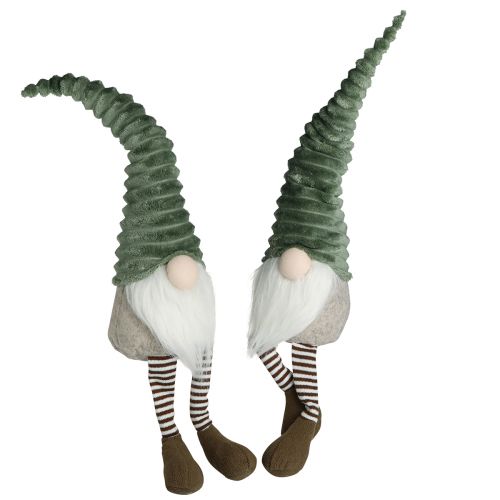 Floristik24 Edge Stool Gnome Christmas Green Brown H55cm 2vnt