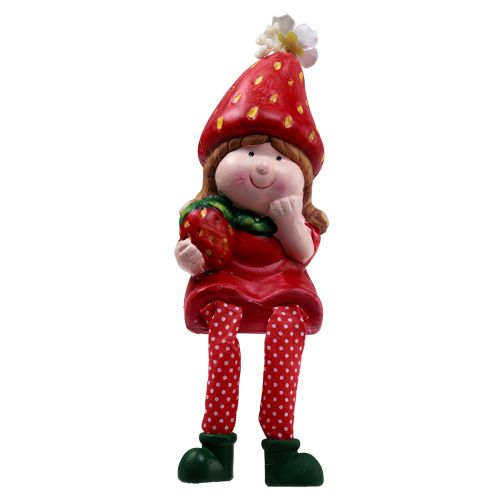 Floristik24 Kraštinės taburetės braškinės vaikų dekoratyvinės figūrėlės H11,5-13cm 2vnt