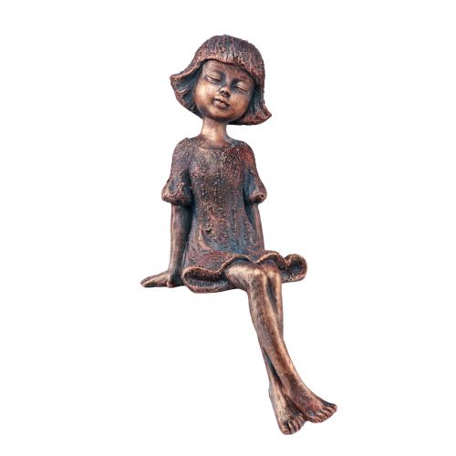 Kraštinė sėdima sodo figūrėlė sėdi mergaitė bronza 52cm