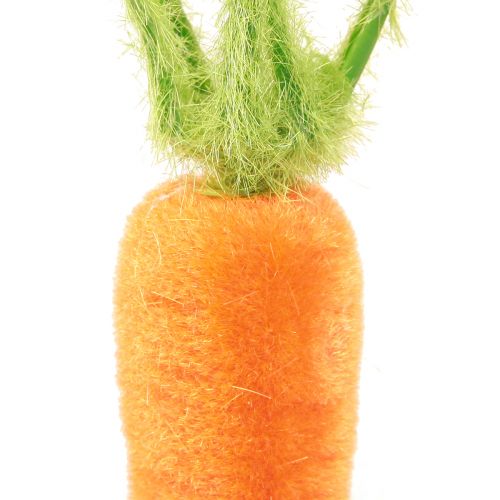 daiktų Morkų dekoravimas morkos flokuotos oranžinės žalios H23cm 8 vnt