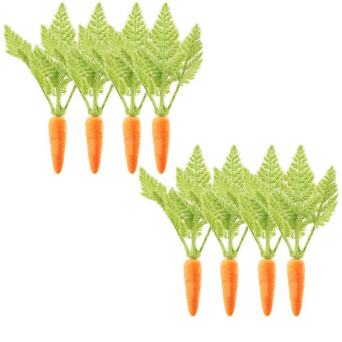 daiktų Morkų dekoravimas morkos flokuotos oranžinės žalios H23cm 8 vnt