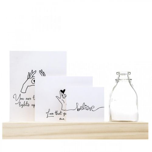 Kortelių laikiklis medinis Nuotraukų laikiklis medinis mini vaza 25×7,5×12cm