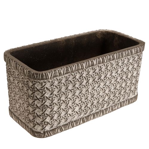 Floristik24 Planter Planter Keraminis dubuo Rudas, Baltas 23×11×11cm