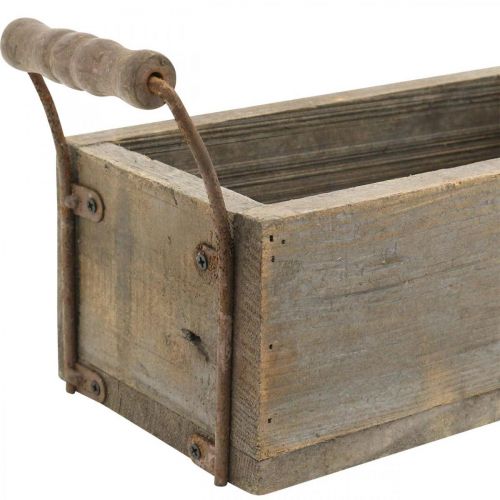 Floristik24 Sėjamoji, dekoratyvinė dėžutė, medinė dėžutė su rankenomis, rankdarbių dėžutė Shabby Chic L25cm H10cm