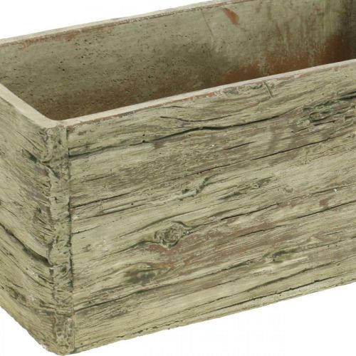Floristik24 Augalų dėžė betoninė stačiakampė mediena atrodo ruda 23×10,5cm H11cm