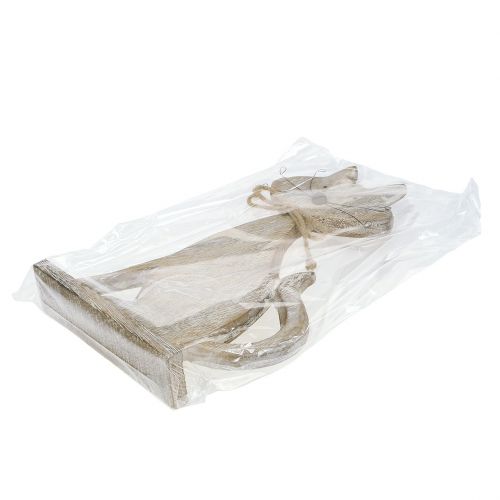 Floristik24 Medinė katės figūrėlė, balta 37cm