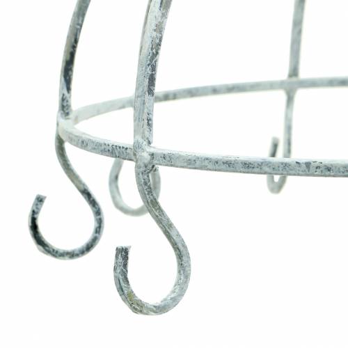 Floristik24 Virtuvinė kabykla metalinė karūnėlė balta senovinė Ø22cm H28cm