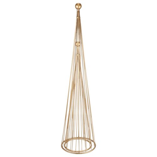 Floristik24 Eglutės metalo puošmena auksiniai kūgiai H62/83cm rinkinys iš 2