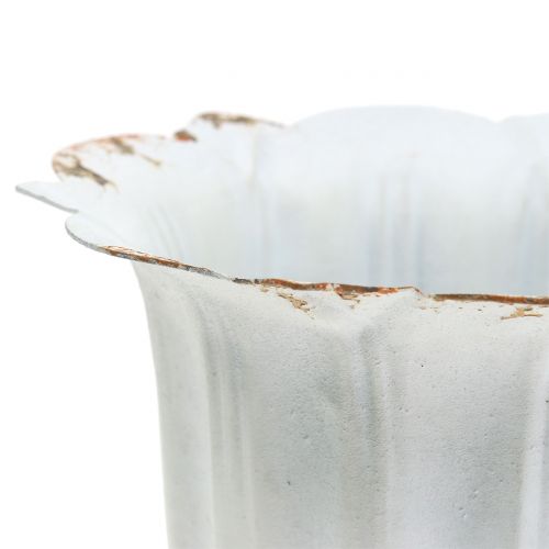 Floristik24 Antikvarinė taurė Rustic White Ø12cm H14cm