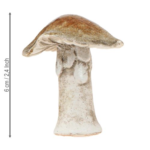 daiktų Keraminiai dekoratyviniai grybai stalo dekoracijai, raudonai rudi, geltoni, aukštis 6 cm, 6 vnt.