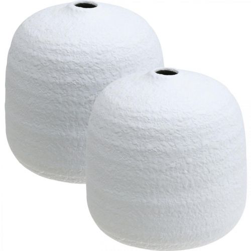 Floristik24 Keraminė vaza, dekoratyvinės vazos baltos Ø15cm H14,5cm rinkinyje 2 vnt