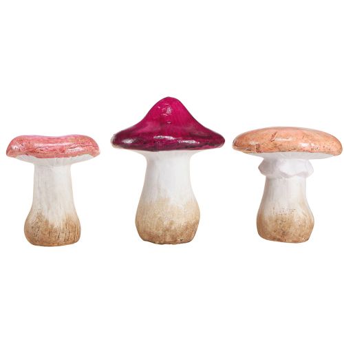 daiktų Keraminių grybų puošmena rožinė rudens puošmena keramika Ø8/8,5/9cm 3 vnt