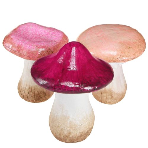 daiktų Keraminių grybų puošmena rožinė rudens puošmena keramika Ø8/8,5/9cm 3 vnt