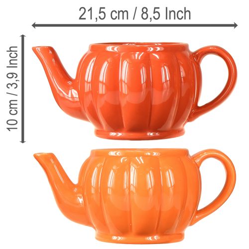 Floristik24 Keraminis vazonas arbatinukui, oranžinis, įvairių spalvų, 21,5 × 13 × 10 cm, 2 vnt.