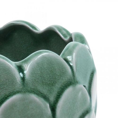 daiktų Keraminis gėlių vazonas Vintage Green Crackle Glaze Ø17cm H15cm