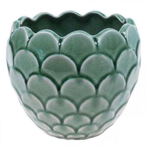 Floristik24 Keraminis gėlių vazonas Vintage Green Crackle Glaze Ø17cm H15cm