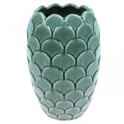 Floristik24 Keraminė gėlių vaza Vintage Green Crackle Glaze Ø15cm H22cm