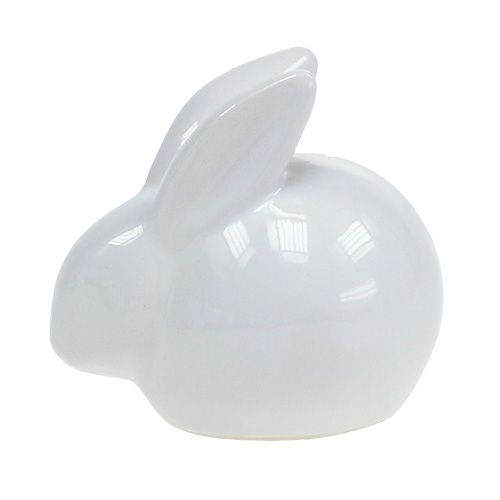 Floristik24 Keraminis triušis baltas 8,5cm 4vnt