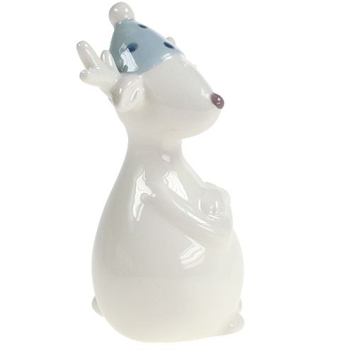 daiktų Keraminė elnio figūrėlė 11cm, 12cm balta 2vnt