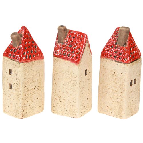 daiktų Keraminiai nameliai stalui, keraminiai nameliai, aukštis 11 cm, 3 vnt.